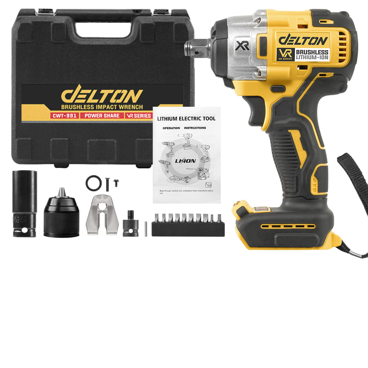 บล็อกกระแทกไร้สาย (เฉพาะเครื่องเปล่า) DELTON รุ่น CWT-991 VR-SERIES 20V_1